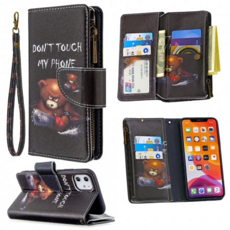 Kotelot iPhone 11 Vetoketjullinen Pussikarhu