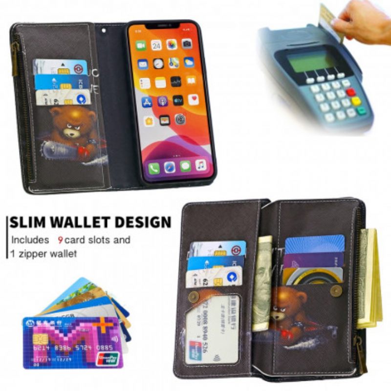 Kotelot iPhone 11 Vetoketjullinen Pussikarhu