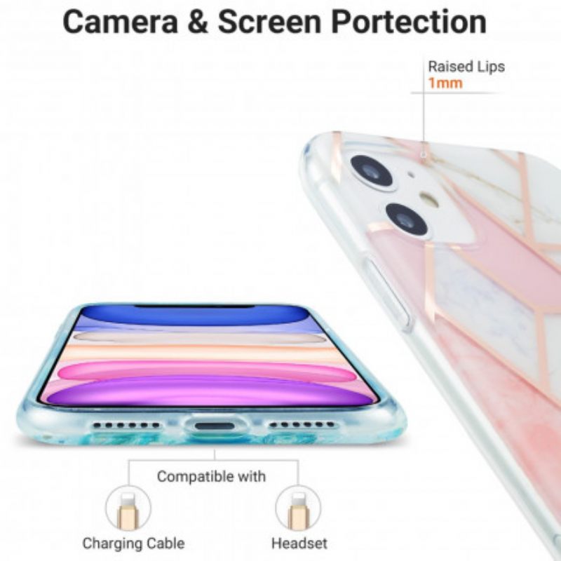 Kuori iPhone 11 Flashy Geometric Marble