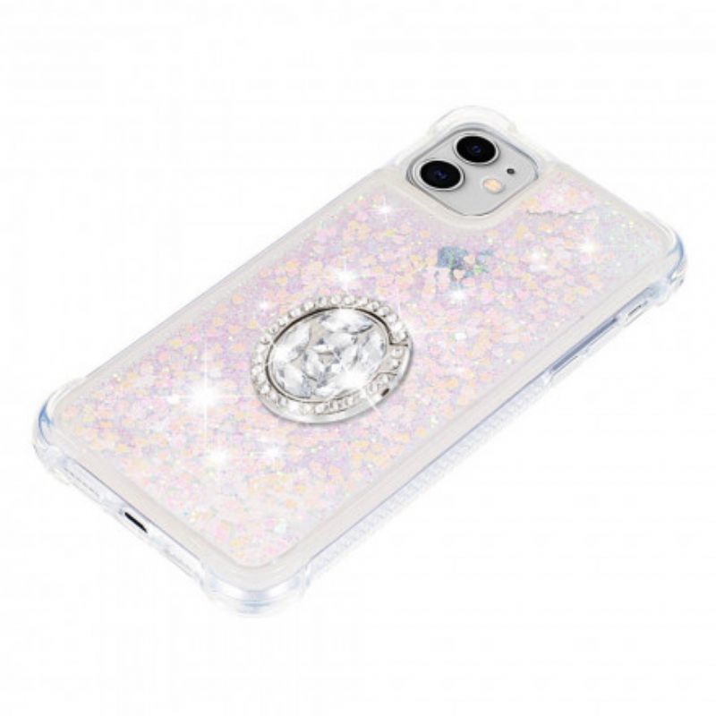 Kuori iPhone 11 Paljetteja Rengasta Tukevalla Timantilla