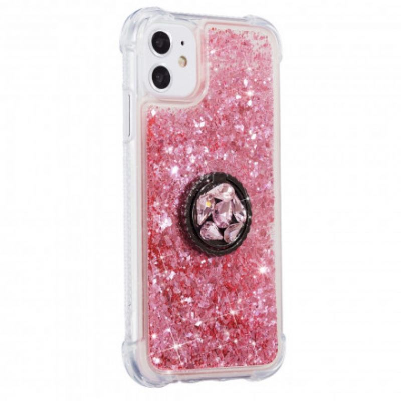 Kuori iPhone 11 Paljetteja Rengastuella