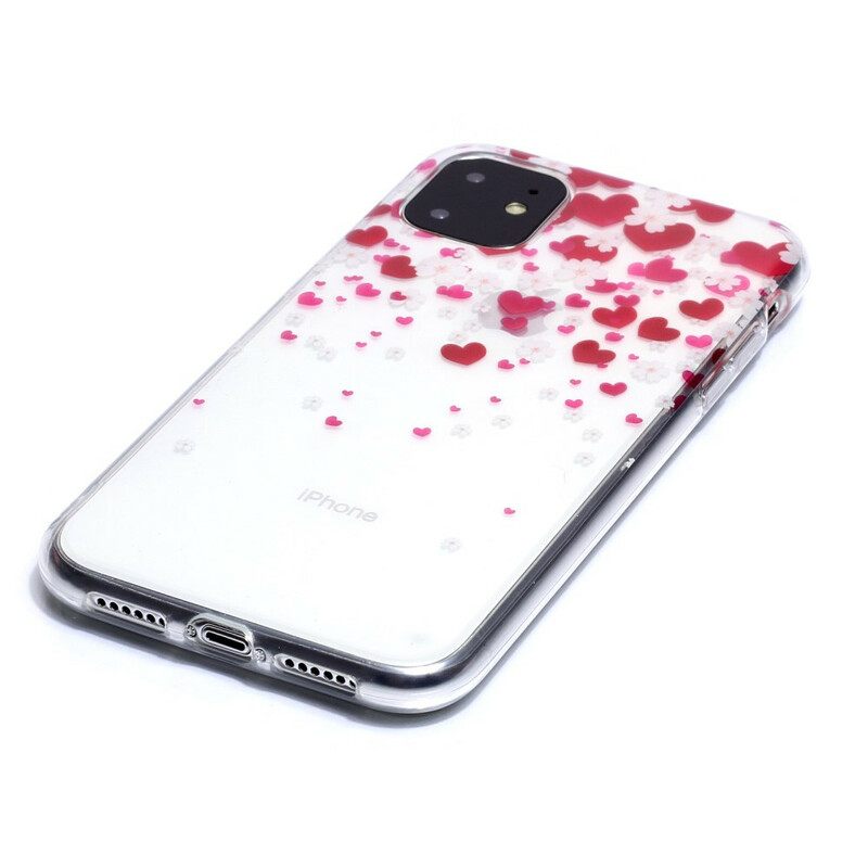 Kuori iPhone 11 Rain Of Hearts