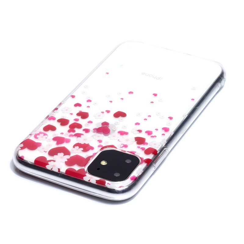 Kuori iPhone 11 Rain Of Hearts
