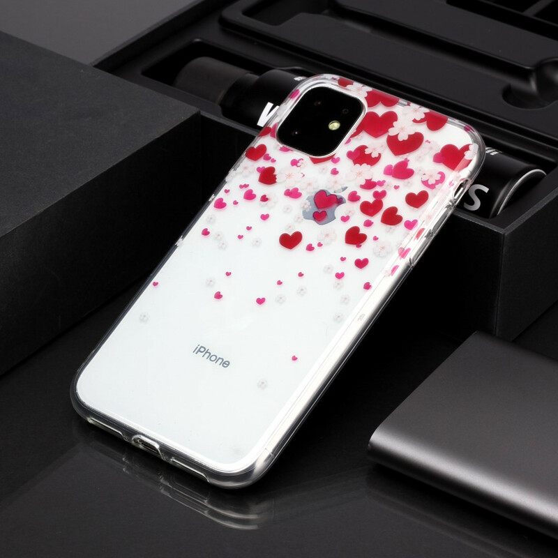 Kuori iPhone 11 Rain Of Hearts