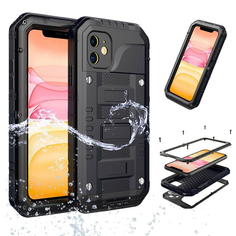 Kuori iPhone 11 Vedenpitävä Karkaistu Lasi Ja Metalli