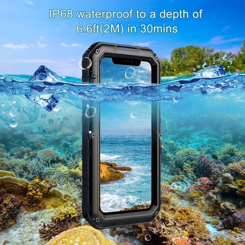 Kuori iPhone 11 Vedenpitävä Karkaistu Lasi Ja Metalli