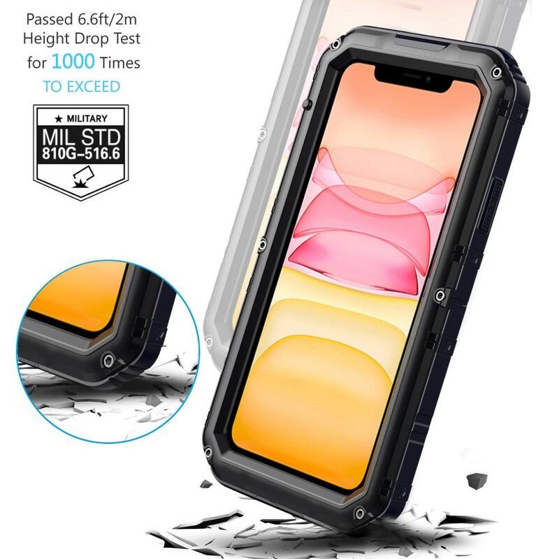 Kuori iPhone 11 Vedenpitävä Karkaistu Lasi Ja Metalli