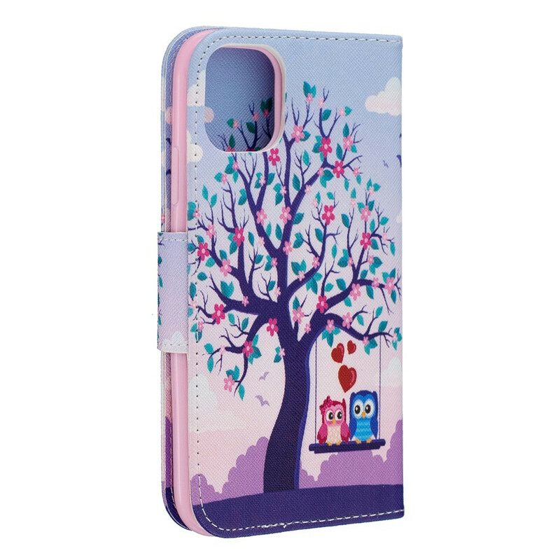 Nahkakotelo iPhone 11 Owls On The Swing