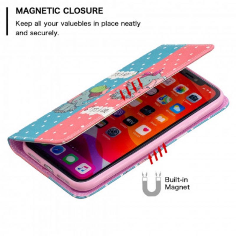 Puhelinkuoret iPhone 11 Kotelot Flip Baby Elephants