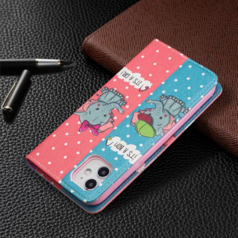 Puhelinkuoret iPhone 11 Kotelot Flip Baby Elephants