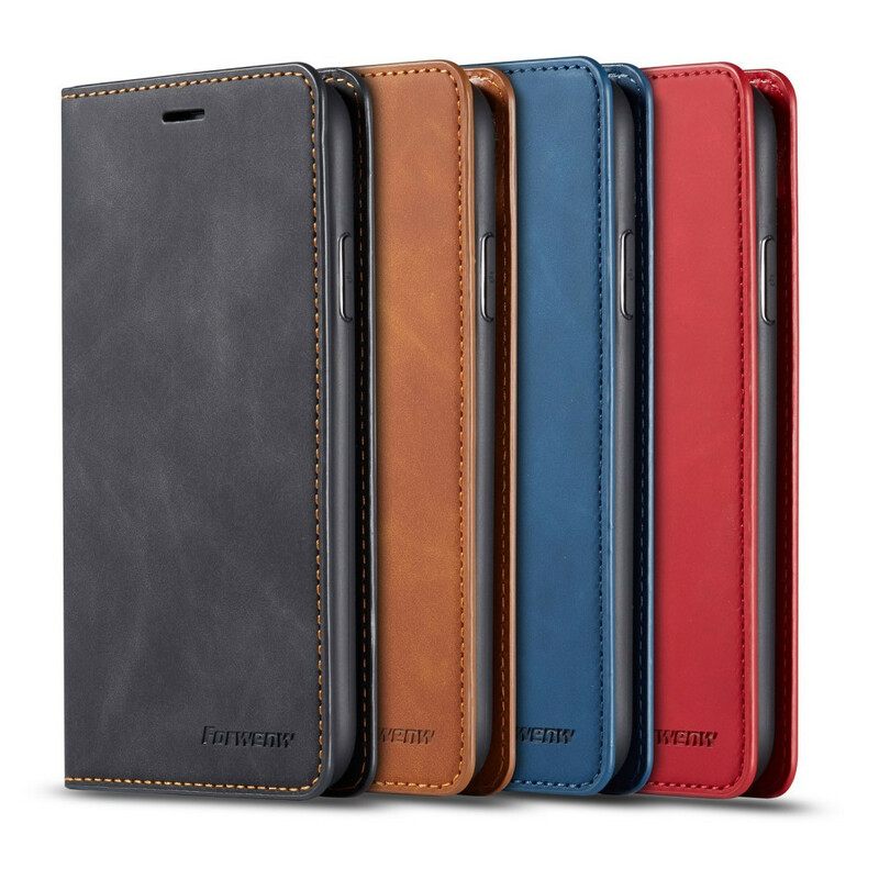 Puhelinkuoret iPhone 11 Kotelot Flip Nahkaefekti Forwenw
