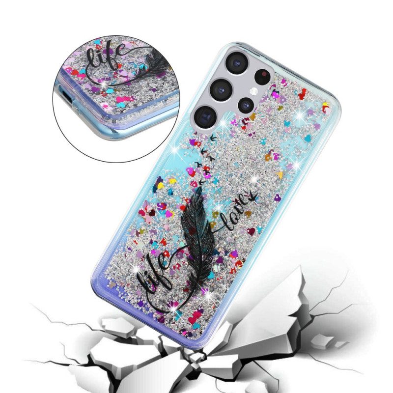 Case Samsung Galaxy S22 Ultra 5G Life & Love Glitter