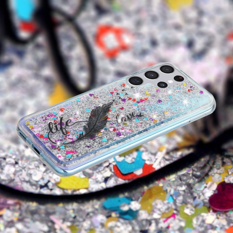 Case Samsung Galaxy S22 Ultra 5G Life & Love Glitter