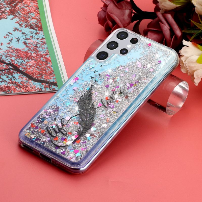 Case Samsung Galaxy S22 Ultra 5G Life & Love Glitter