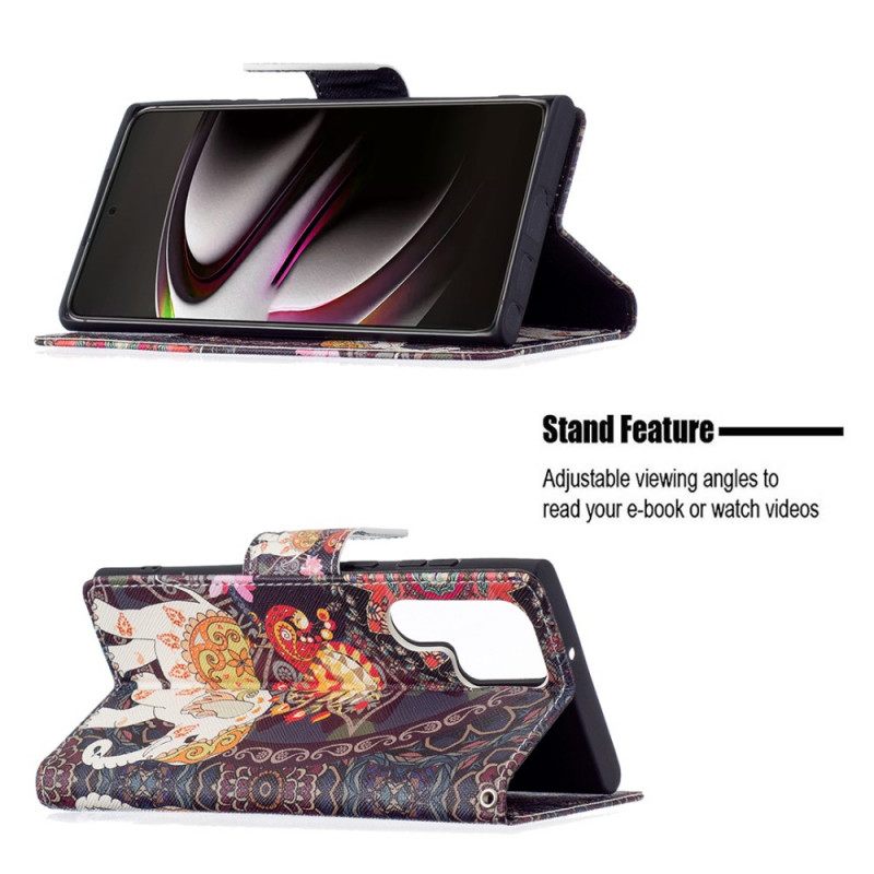 Flip Case Samsung Galaxy S22 Ultra 5G Intian Norsu