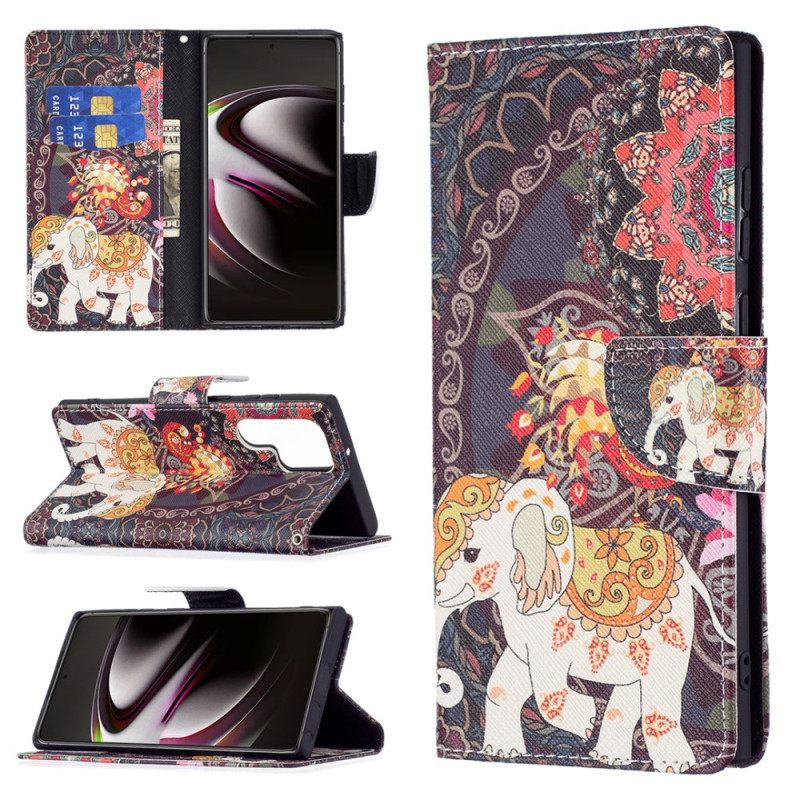 Flip Case Samsung Galaxy S22 Ultra 5G Intian Norsu