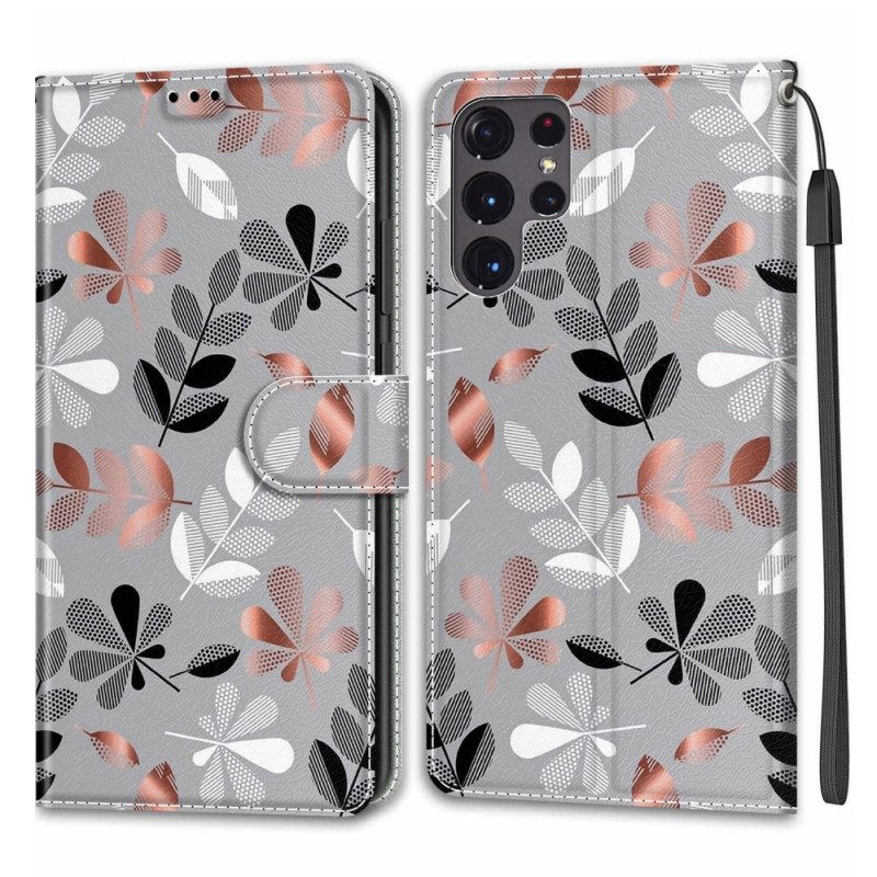 Flip Case Samsung Galaxy S22 Ultra 5G Sheets Ja Lanyard
