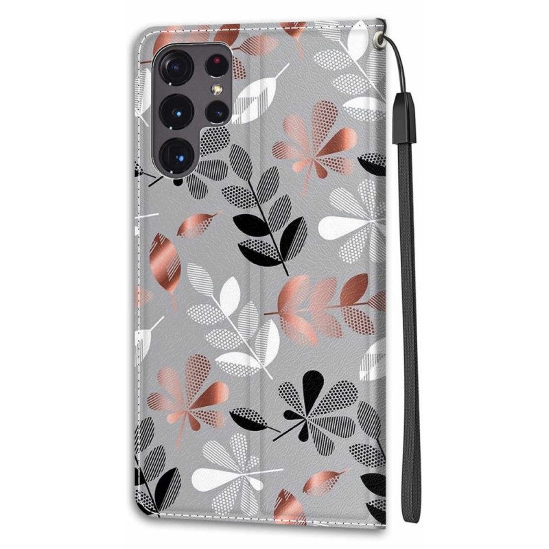 Flip Case Samsung Galaxy S22 Ultra 5G Sheets Ja Lanyard