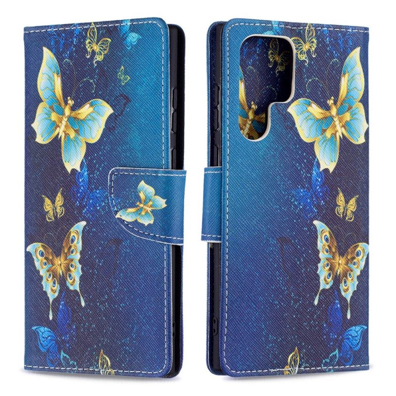Kotelot Samsung Galaxy S22 Ultra 5G Golden Butterflies