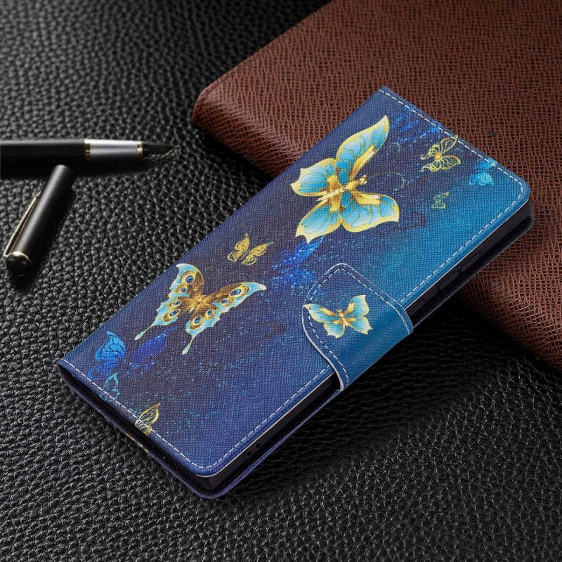 Kotelot Samsung Galaxy S22 Ultra 5G Golden Butterflies