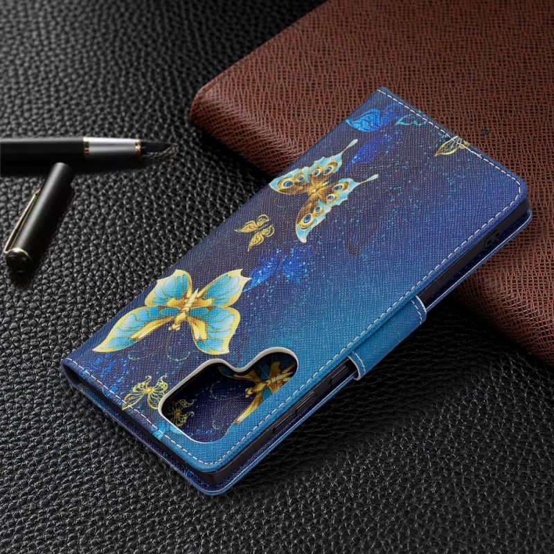 Kotelot Samsung Galaxy S22 Ultra 5G Golden Butterflies
