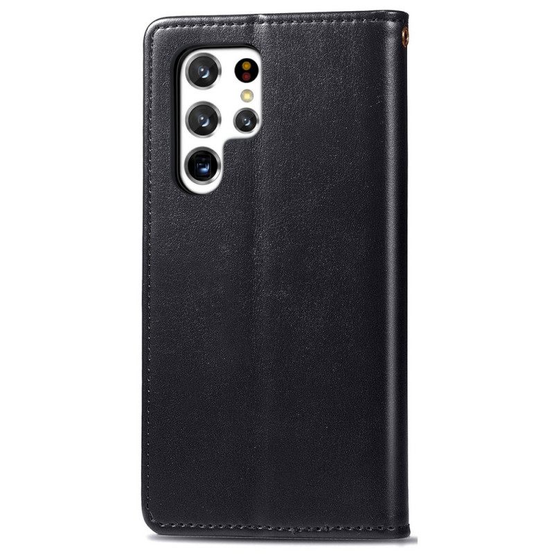 Kotelot Samsung Galaxy S22 Ultra 5G Keinonahka Ja Vintage-lukko