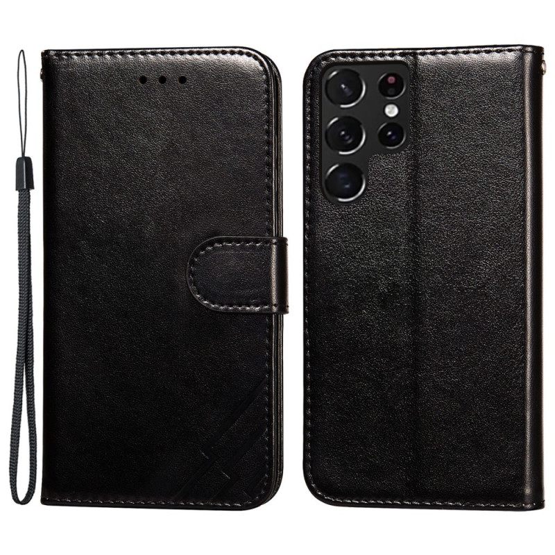 Kotelot Samsung Galaxy S22 Ultra 5G Nahkatehoste Lightning Bolts Design