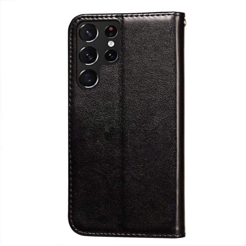 Kotelot Samsung Galaxy S22 Ultra 5G Nahkatehoste Lightning Bolts Design