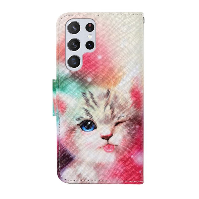 Kotelot Samsung Galaxy S22 Ultra 5G Royal Cat Kaulanauhalla
