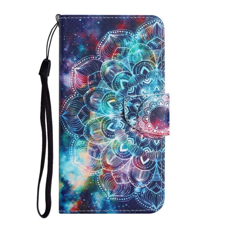Kotelot Samsung Galaxy S22 Ultra 5G Suojaketju Kuori Flashy Half Mandala Strappy