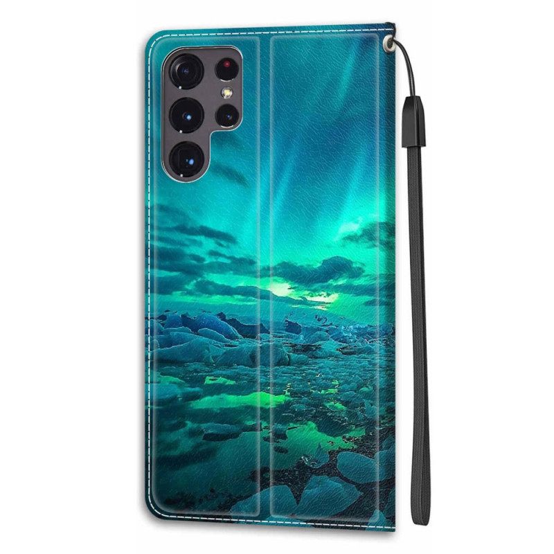 Kotelot Samsung Galaxy S22 Ultra 5G Suojaketju Kuori Lanyard Maisema