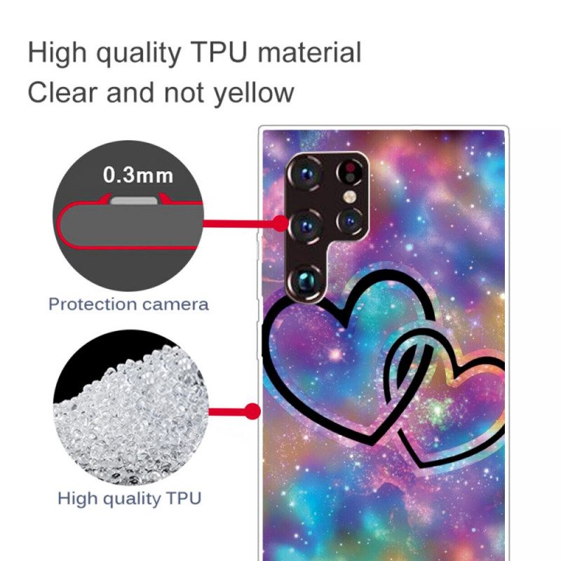 Kuori Samsung Galaxy S22 Ultra 5G Chaised Hearts