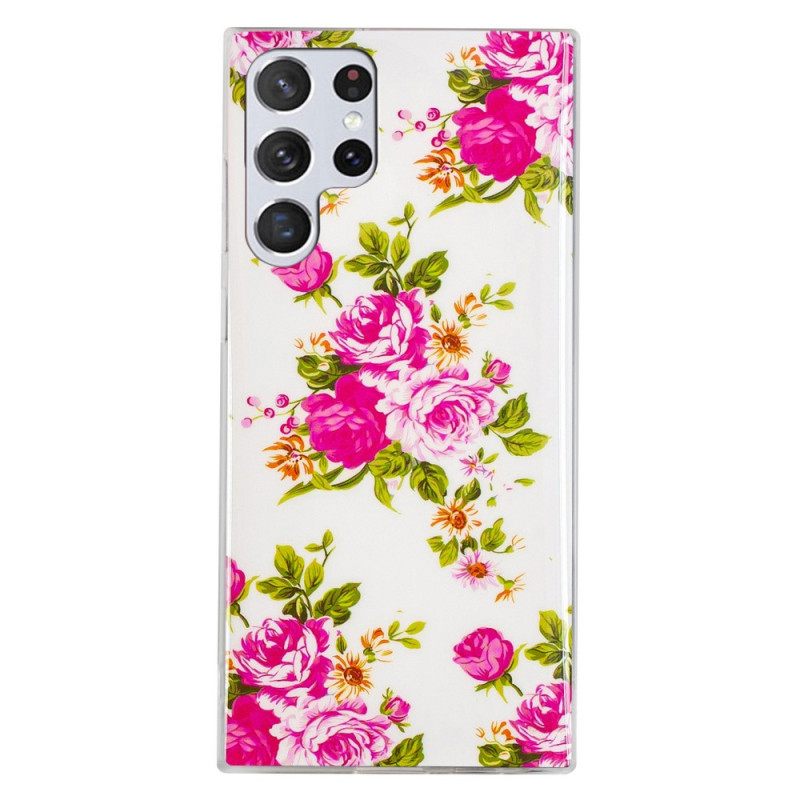 Kuori Samsung Galaxy S22 Ultra 5G Fluorescent Liberty Flowers