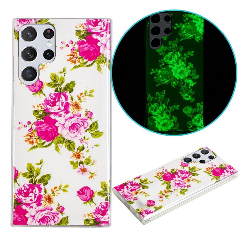 Kuori Samsung Galaxy S22 Ultra 5G Fluorescent Liberty Flowers