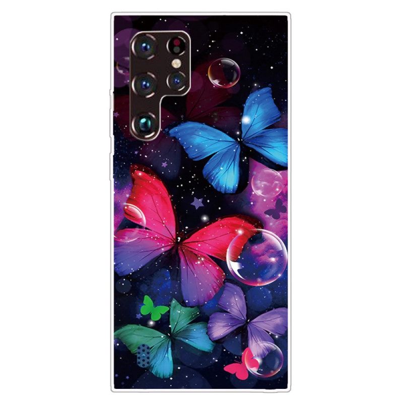 Kuori Samsung Galaxy S22 Ultra 5G Joustavat Perhoset