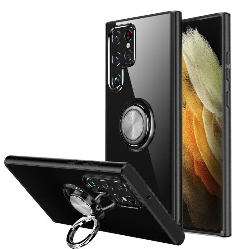 Kuori Samsung Galaxy S22 Ultra 5G Läpinäkyvä Rengastuella