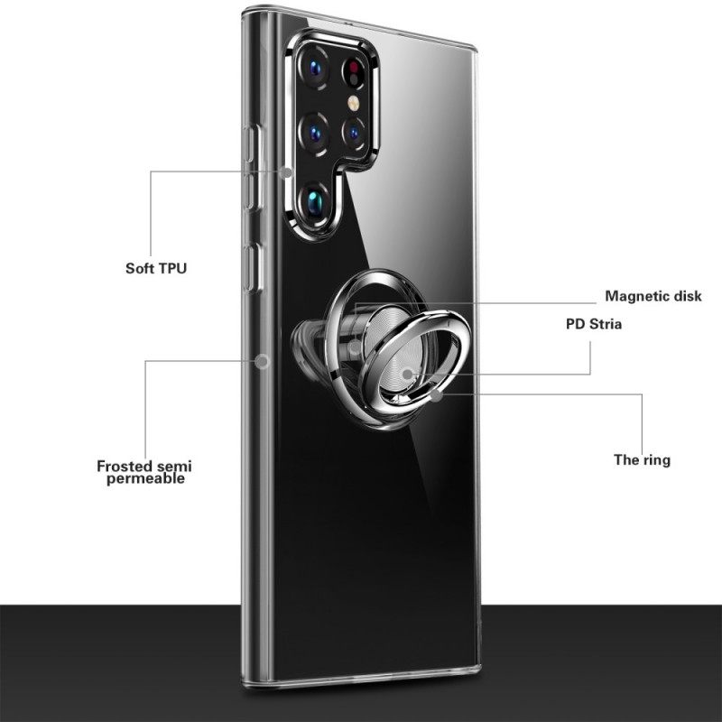 Kuori Samsung Galaxy S22 Ultra 5G Läpinäkyvä Rengastuella