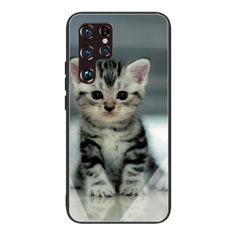 Kuori Samsung Galaxy S22 Ultra 5G Tempered Glass Kitten