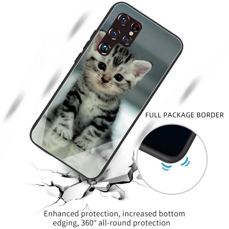 Kuori Samsung Galaxy S22 Ultra 5G Tempered Glass Kitten