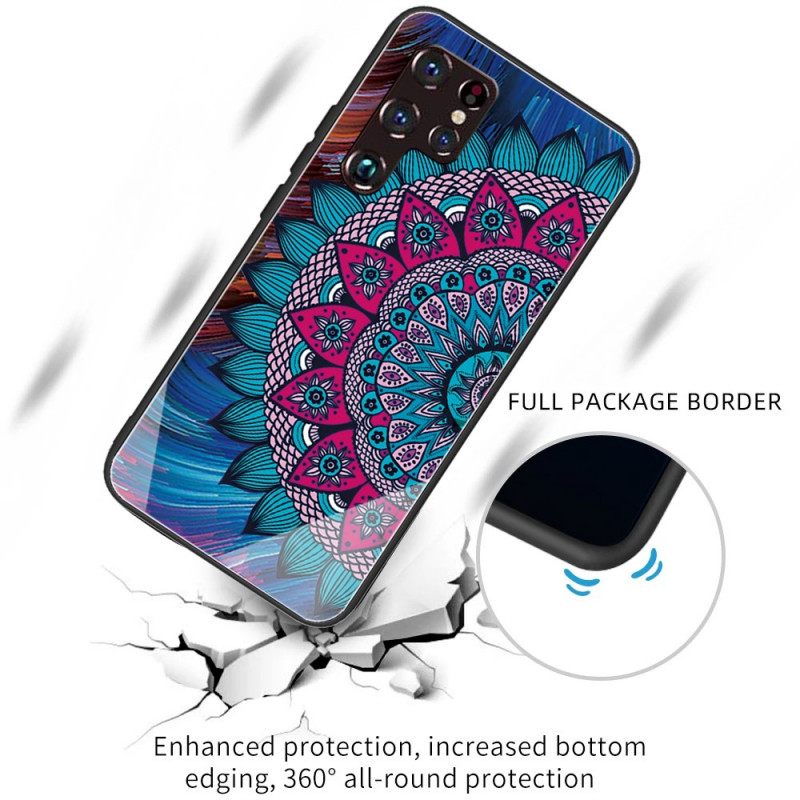 Kuori Samsung Galaxy S22 Ultra 5G Tempered Glass Mandala