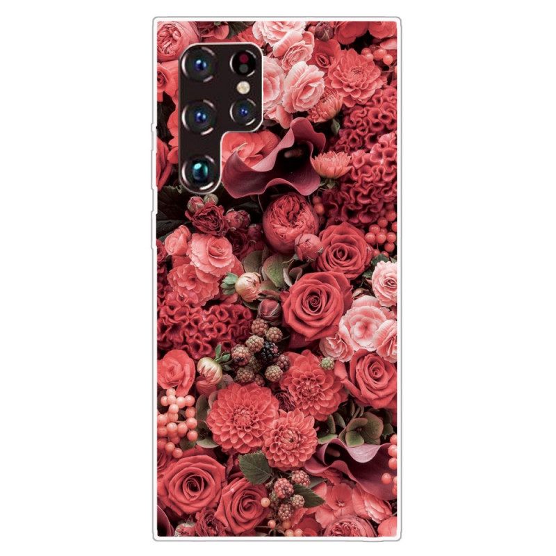Kuori Samsung Galaxy S22 Ultra 5G Vaaleanpunaiset Kukat