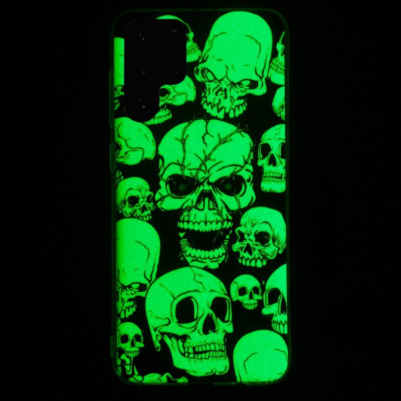 Kuori Samsung Galaxy S22 Ultra 5G Varoitus Fluoresoivat Pääkallot