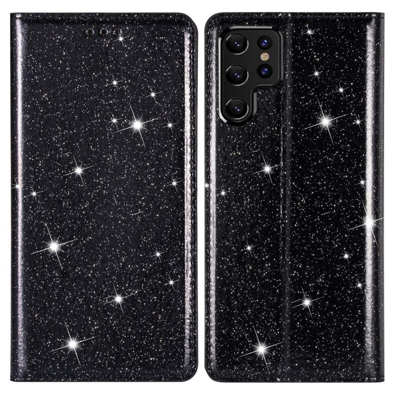 Puhelinkuoret Samsung Galaxy S22 Ultra 5G Kotelot Flip Style Paljetteja
