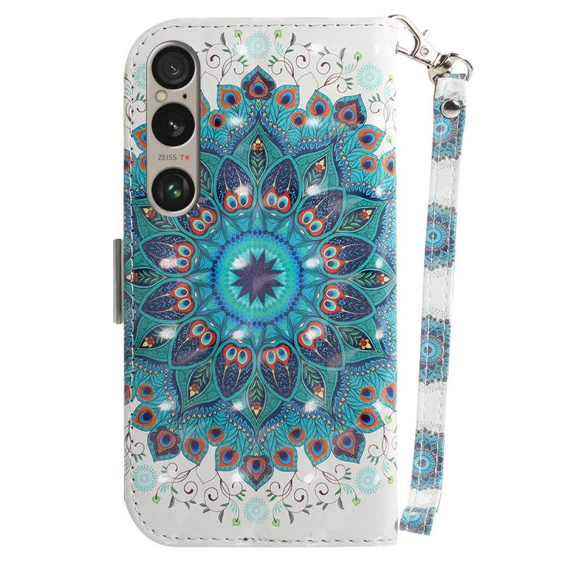 Kotelot Sony Xperia 1 Vi Vihreä Mandala Hihnalla Suojakuori