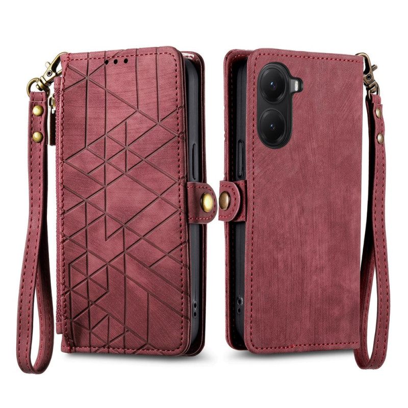 Kotelot Poco X7 Pro 5g Geometrisia Viivoja Sisältävä Lompakko