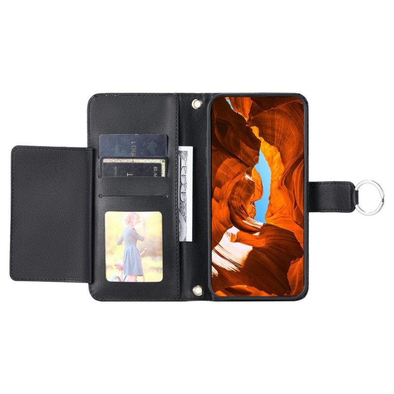 Kotelot Poco X7 Pro 5g Puhelinkuoret Tikattu Muotoilu Kaulanauhalla Ja Olkahihnalla