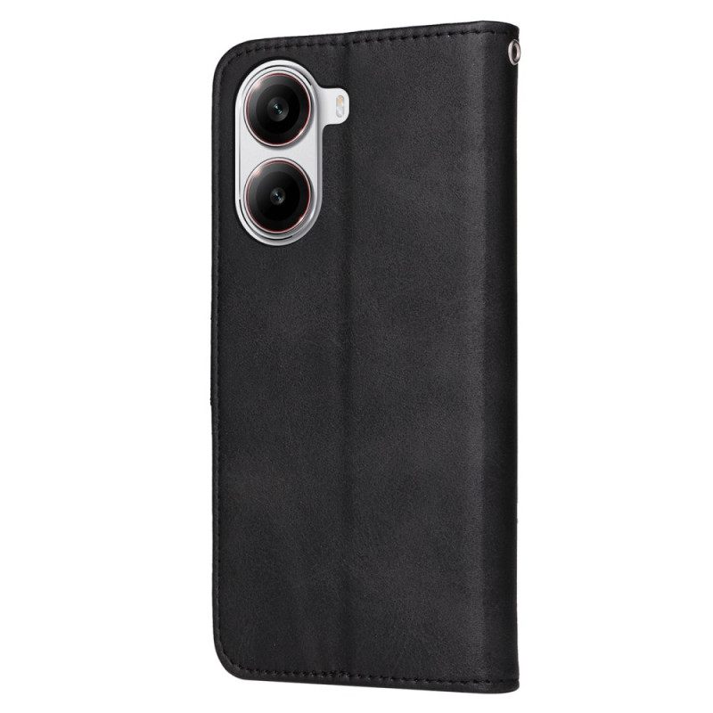 Kotelot Poco X7 Pro 5g Yksivärinen Keinonahka Hihnalla Suojakuori