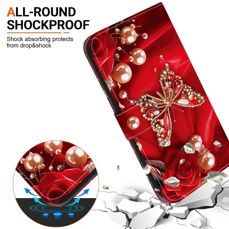 Kotelot Xiaomi Redmi Note 15 5g Helmiäispinkki Perhonen