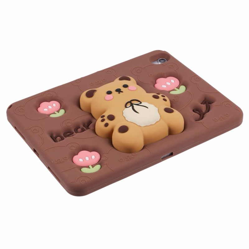 Kotelot iPad (2025) Nallekarhuteline Ja Tulppaanikuvio Suojakuori