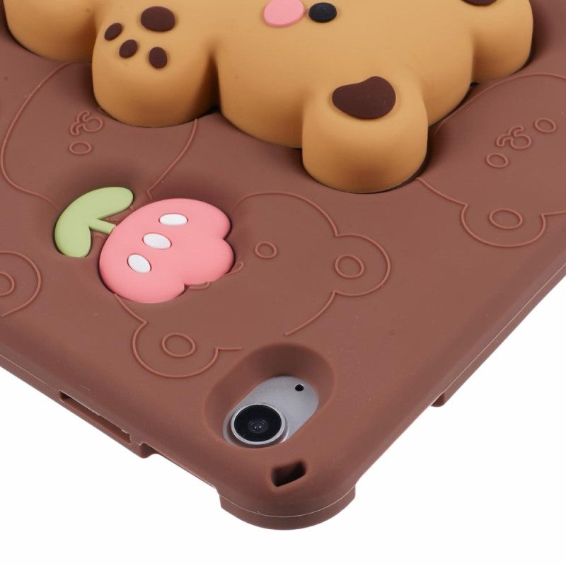 Kotelot iPad (2025) Nallekarhuteline Ja Tulppaanikuvio Suojakuori